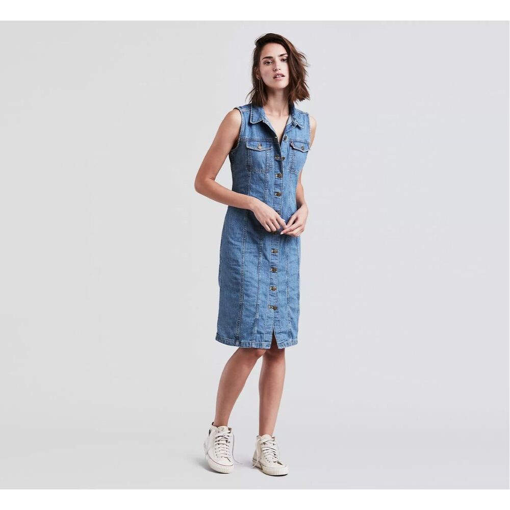 Levi’s Aubrey Western Denim Button Down Dress size S